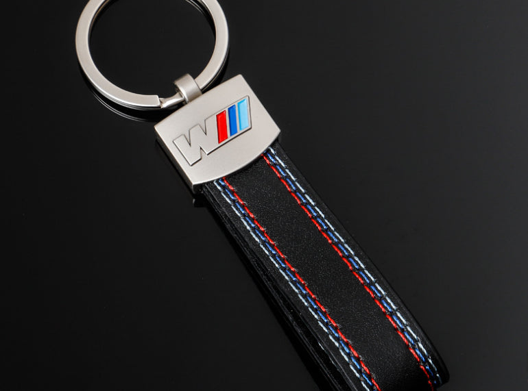 BMW M Power  Schlüsselanhänger Leder Schwarz (Auf Wunsch mit Gravur)