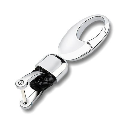 Eleganz Schlüsselanhänger Leder Schwarz  (Auf Wunsch mit Gravur)