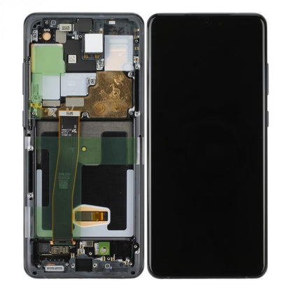 Samsung Galaxy S20 Ultra G988F / S20 Ultra 5G G988B LCD Display mit Rahmen Cosmic Black (Schwarz)