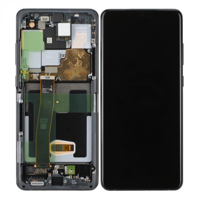 Samsung Galaxy S20 Ultra G988F / S20 Ultra 5G G988B LCD Display mit Rahmen Cosmic Black (Schwarz)