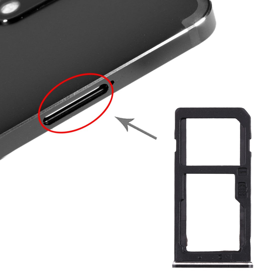 Nokia 6  SIM KARTENHALTER SCHWARZ