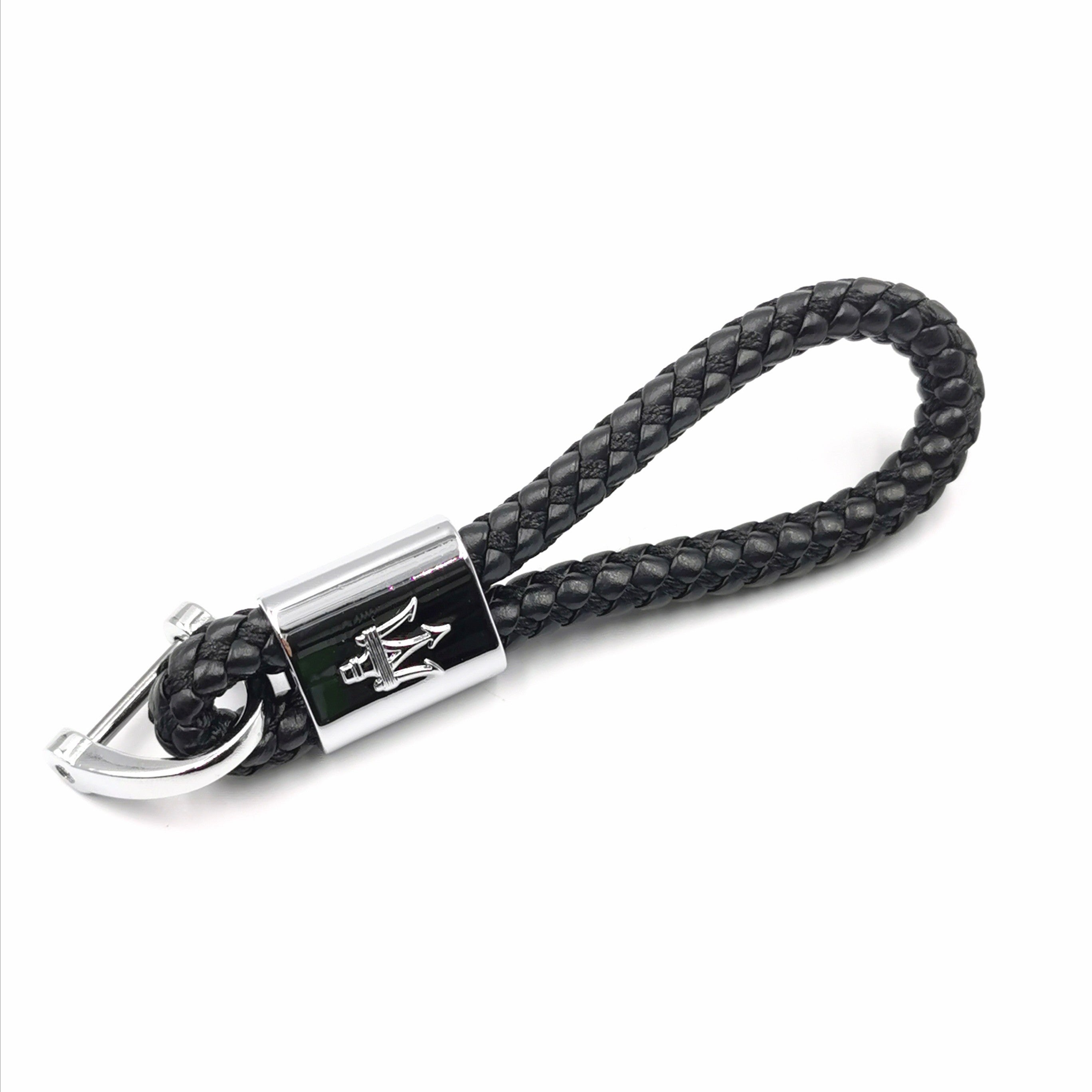 Maserati Schlüsselanhänger Leder Schwarz (Auf Wunsch mit Gravur)