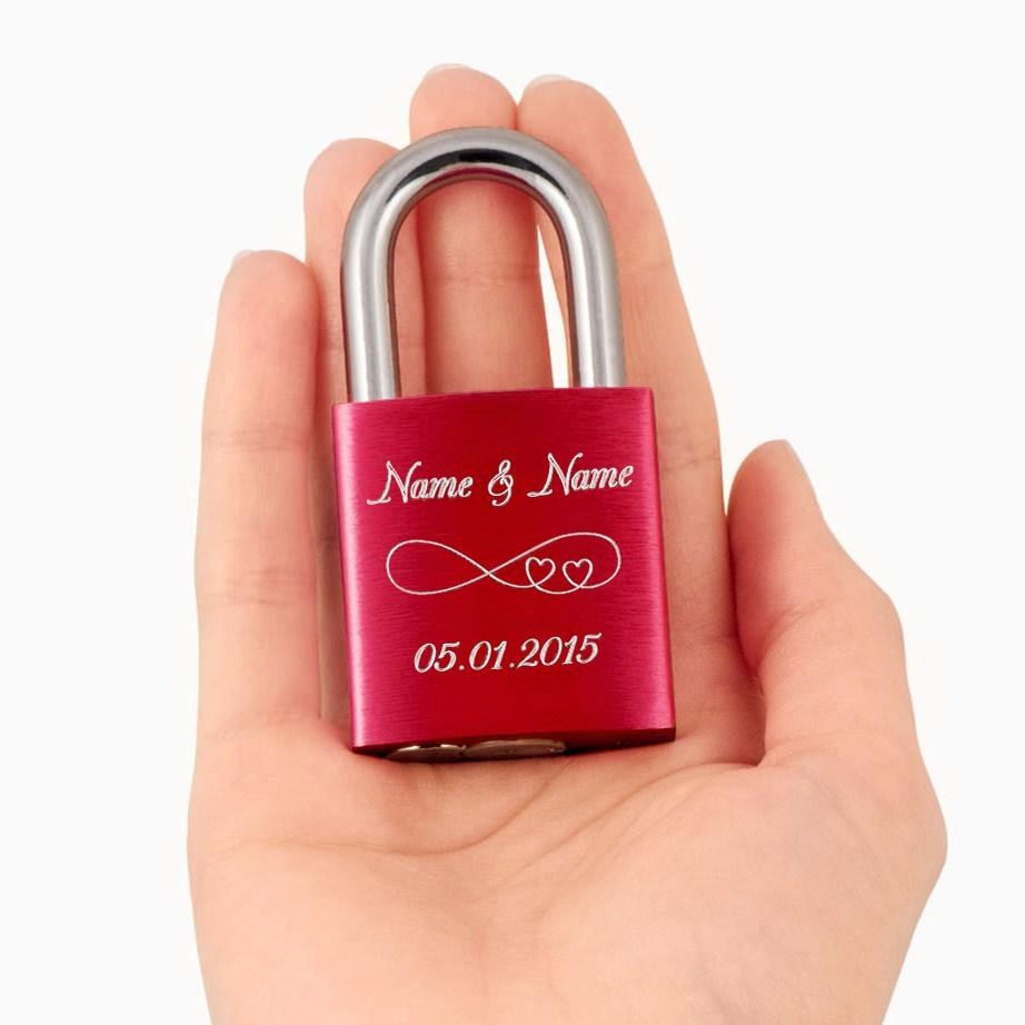 Liebesschloss mit Gravur Liebes Schloss Wunschgravur Love Geschenkidee
