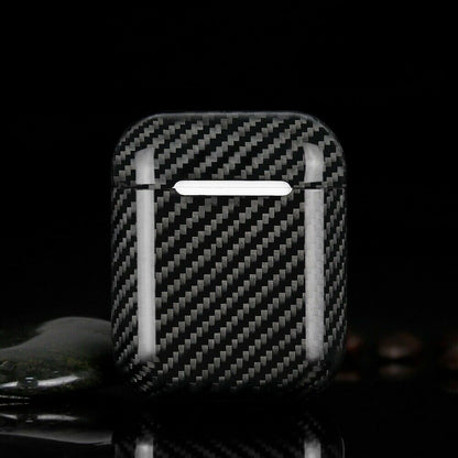 Echt Carbon Faser Volle Schutz Hülle Slim Case Für Airpods 1 / 2 Schwarz