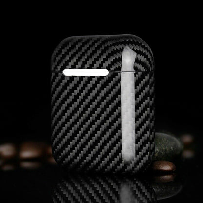 Echt Carbon Faser Volle Schutz Hülle Slim Case Für Airpods 1 / 2 Schwarz