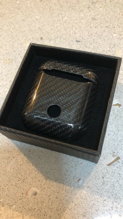 Echt Carbon Faser Volle Schutz Hülle Slim Case Für Airpods 1 / 2 Schwarz