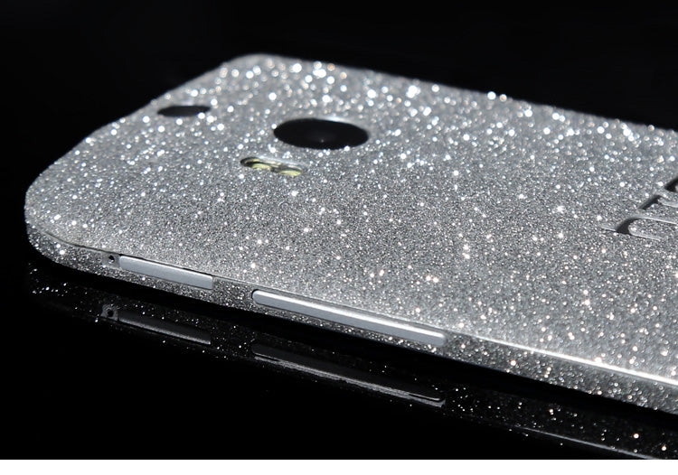HTC One M8 Silber Bling Aufkleber Folie Sticker Skin