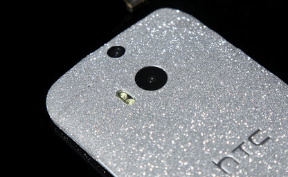 HTC One M8 Silber Bling Aufkleber Folie Sticker Skin