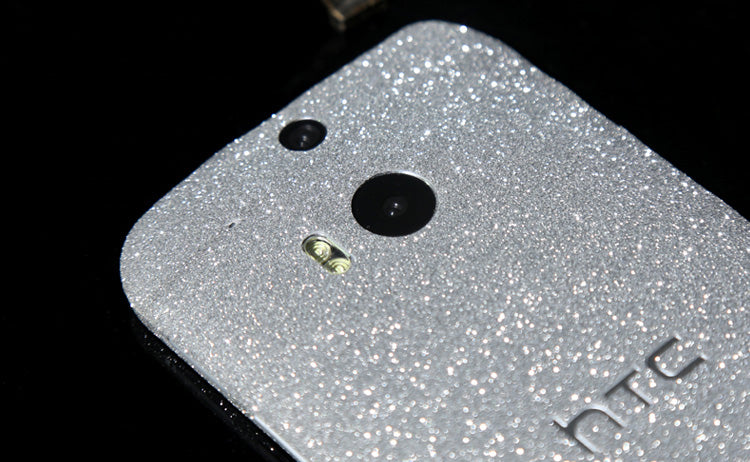 HTC One M8 Silber Bling Aufkleber Folie Sticker Skin