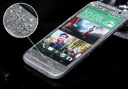 HTC One M8 Silber Bling Aufkleber Folie Sticker Skin