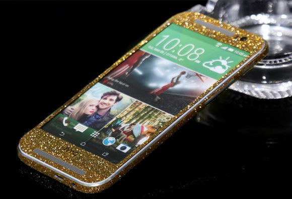 HTC One M8 Gold Bling Aufkleber Folie Sticker Skin