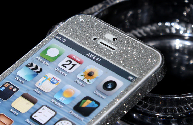 iPhone 5 5S SE Silber Bling Aufkleber Folie Sticker Skin