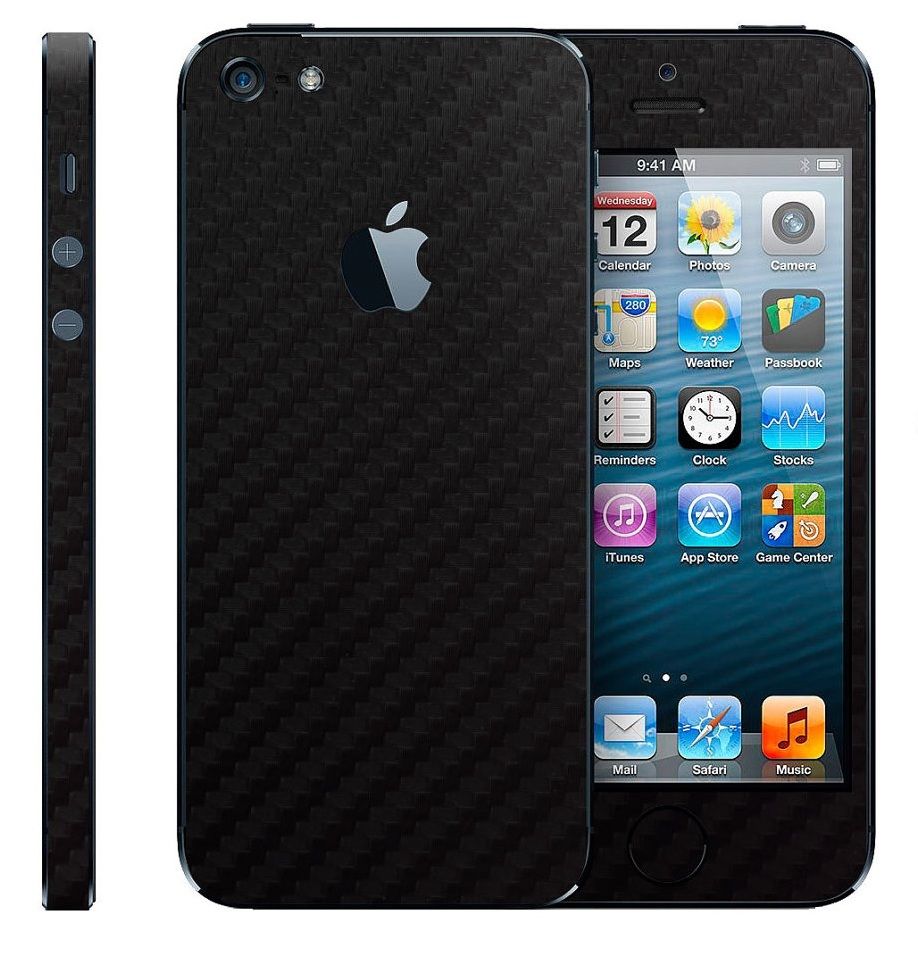 Schwarz Carbonfolie Sticker Skin für iPhone 5 5S SE