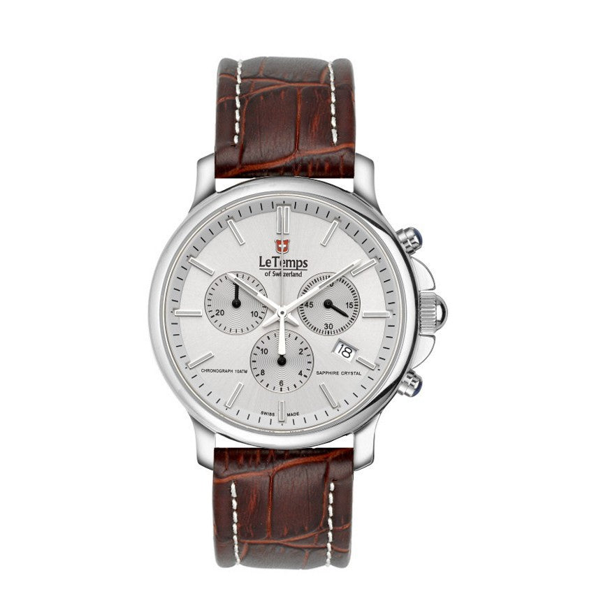 Le Temps of Switzerland - Chronograph ZAFIRA weiß - ø 40 mm