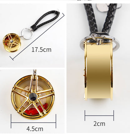 Schlüsselanhänger Auto Geschenk Felge Autofelge Tuning Metall Glücksbringer Gold