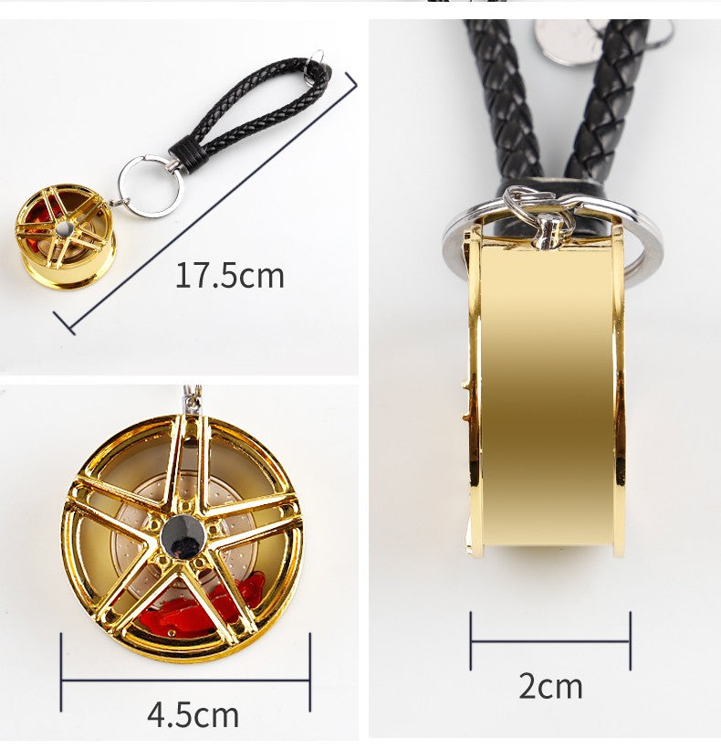 Schlüsselanhänger Auto Geschenk Felge Autofelge Tuning Metall Glücksbringer Gold