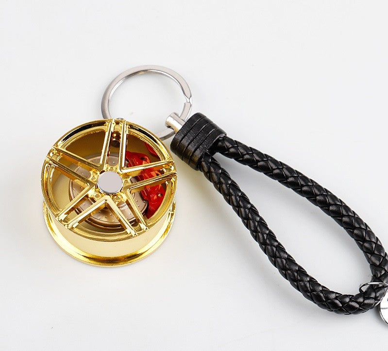 Schlüsselanhänger Auto Geschenk Felge Autofelge Tuning Metall Glücksbringer Gold