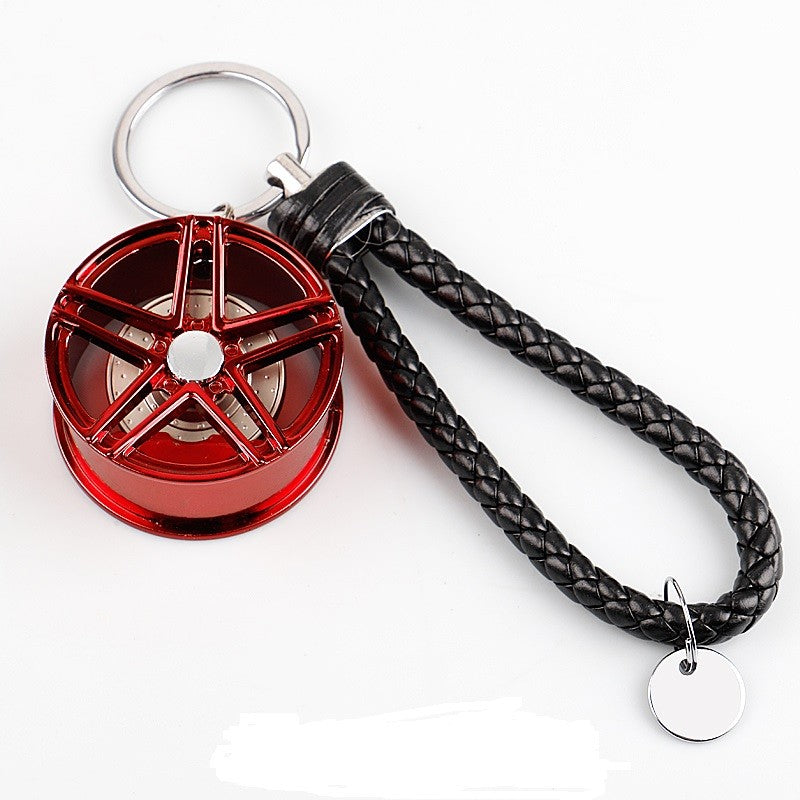 Schlüsselanhänger Auto Geschenk Felge Autofelge Tuning Metall Glücksbringer Rot