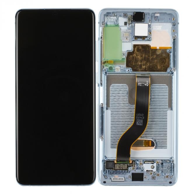 Original Samsung Galaxy S20+ G985F/S20+ 5G G986 LCD Display Cloud Blue (Blau), Serviceware