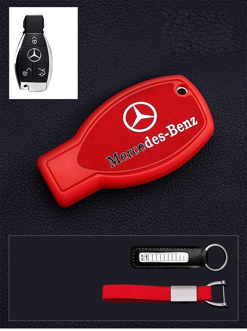 Silikon-Texstil Schlüsseletui Hülle Mercedes-Benz Rot