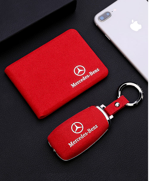 Chrom-Texstil Schlüsseletui Hülle und Brieftaschen Mercedes-Benz Rot