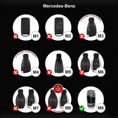 Chrom-Texstil Schlüsseletui Hülle und Brieftaschen Mercedes-Benz Rot
