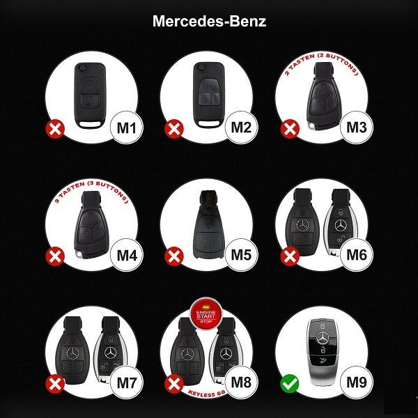Chrom-Texstil Schlüsseletui Hülle und Brieftaschen Mercedes-Benz Rot