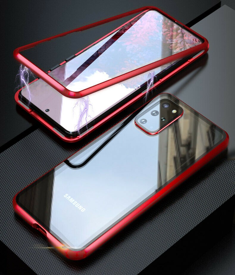 360 Grad Magnet Case Für Samsung Galaxy S20 Ultra Hülle Metall Tasche Rot