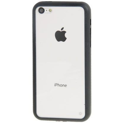 Transparent Plastik + TPU Rahmen Hülle iPhone 5C (Black)