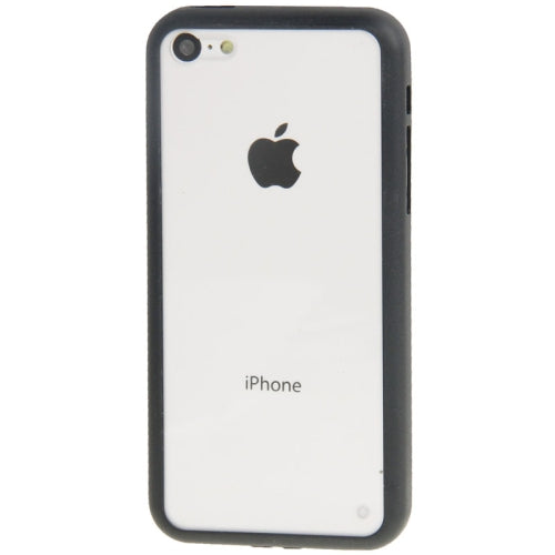 Transparent Plastik + TPU Rahmen Hülle iPhone 5C (Black)