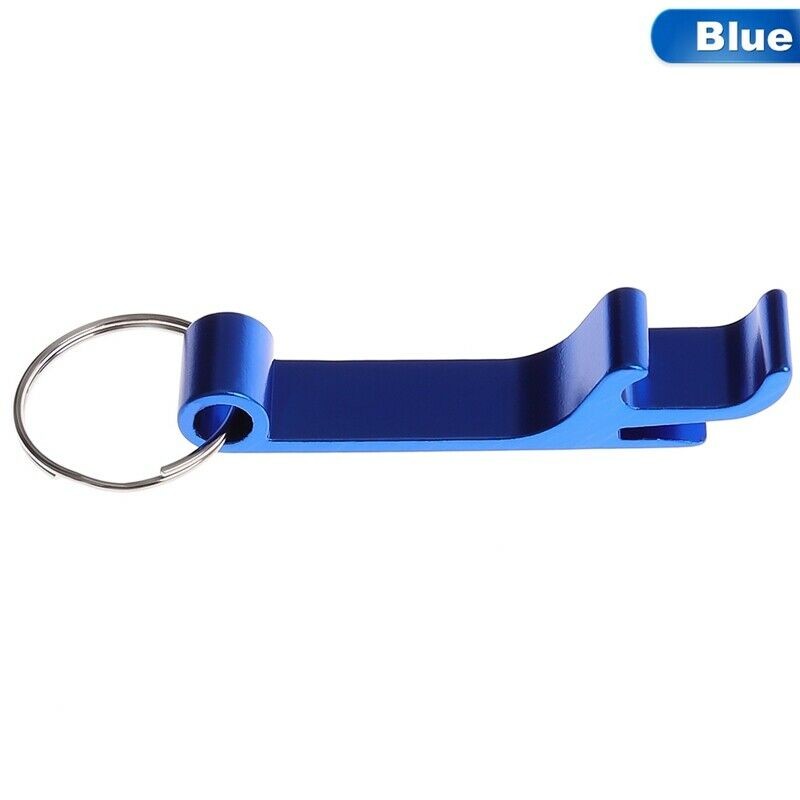 Schlüsselanhänger Bierflasche Dosenöffner Getränk Schlüsselbund Ring Klaue Blau  (Auf Wunsch mit Gravur)