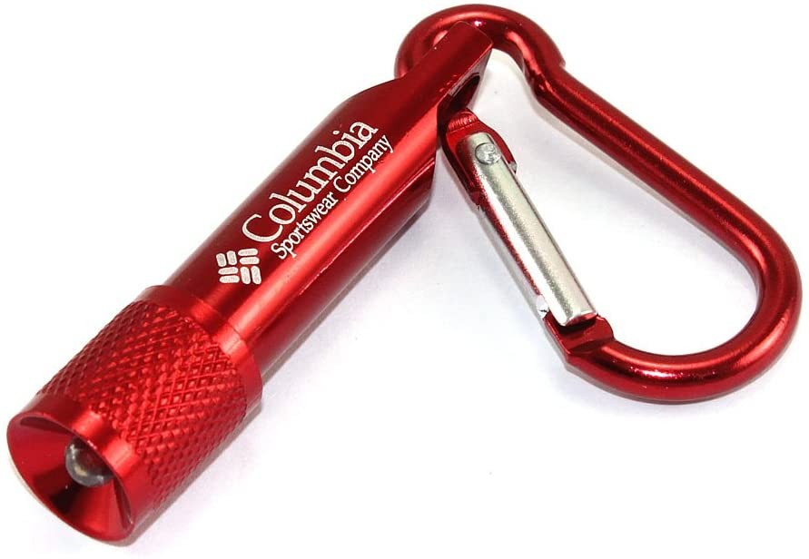 Columbia Mini LED Taschenlampe Licht Schlüsselanhänger Outdoor für Wandern Rot (Auf Wunsch mit Gravur)