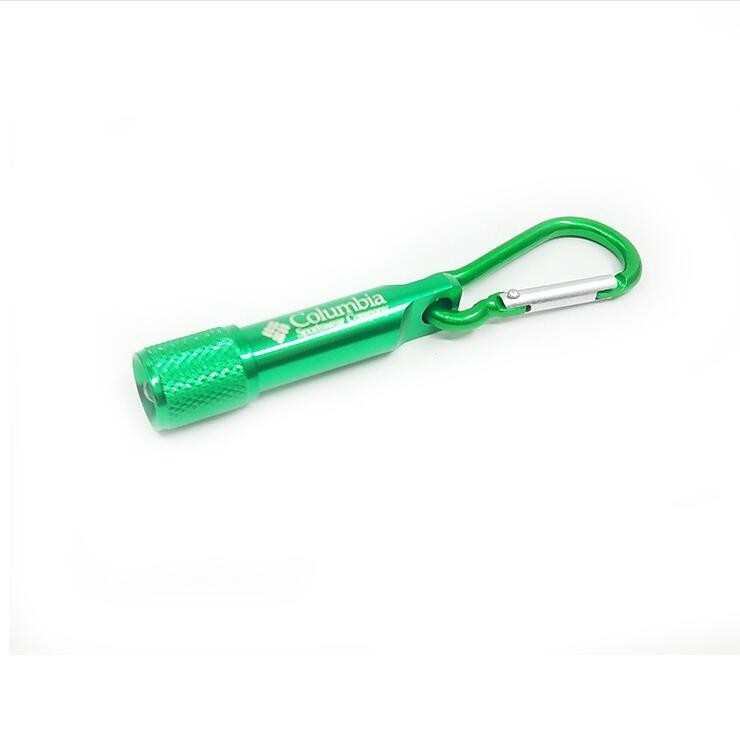 Columbia Mini LED Taschenlampe Licht Schlüsselanhänger Outdoor für Wandern Grün (Auf Wunsch mit Gravur)