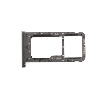 Sim Tray kompatibel mit Huawei P Smart Plus (Dual Sim), Schwarz