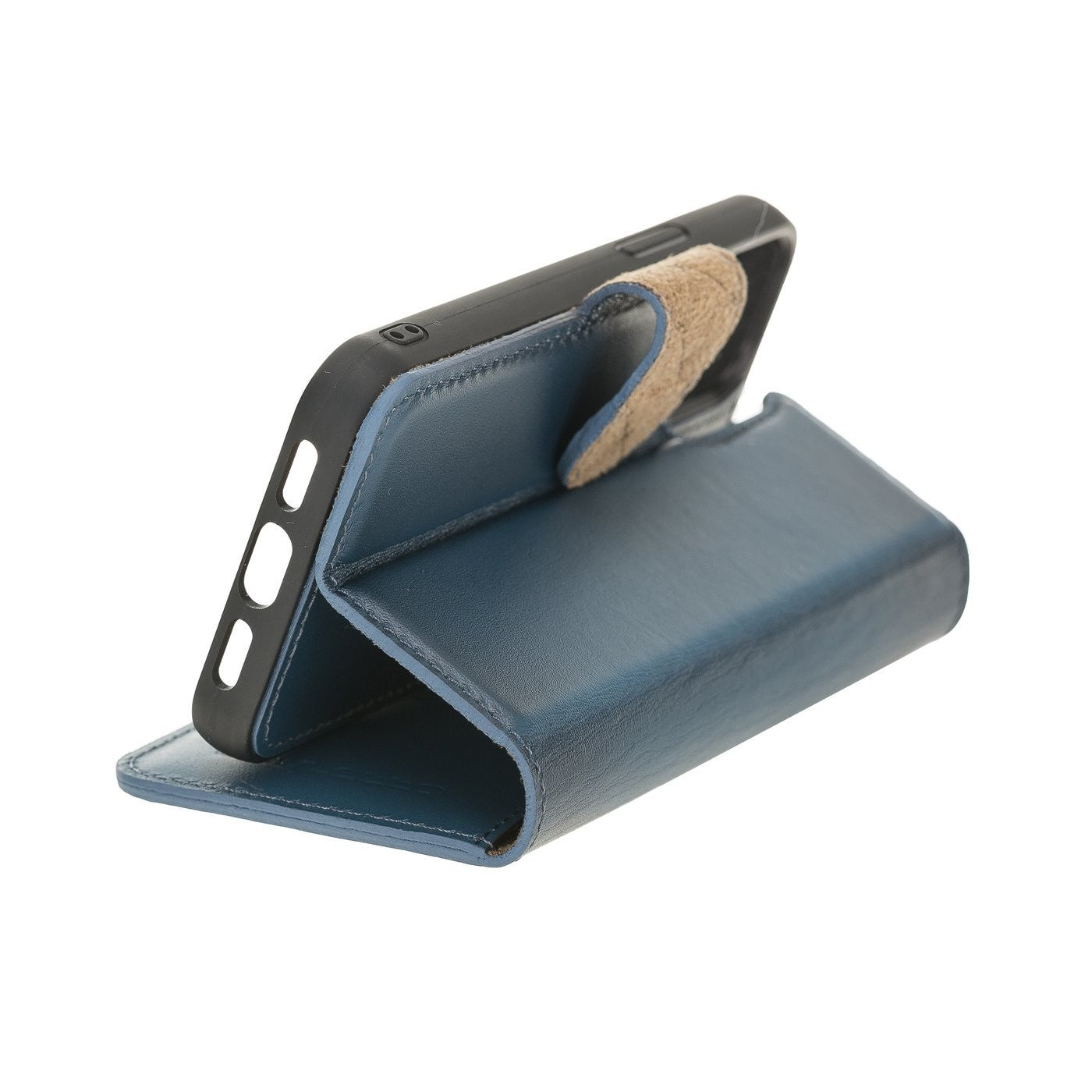 Bouletta Magnetische abnehmbare Brieftasche aus Leder mit RFID-Blocker für iPhone 12 Mini BRN Burnt Blue