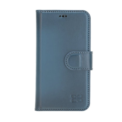 Bouletta Magnetische abnehmbare Brieftasche aus Leder mit RFID-Blocker für iPhone 12 Mini BRN Burnt Blue