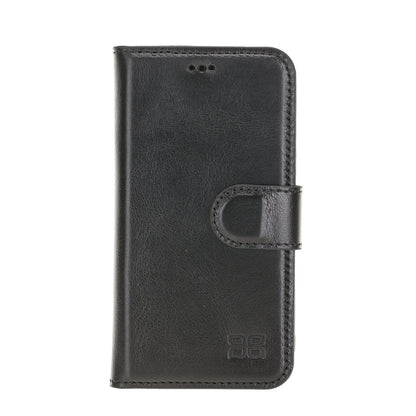 Bouletta Magnetische abnehmbare Brieftasche aus Leder mit RFID-Blocker für iPhone 12 Mini Rustic Black