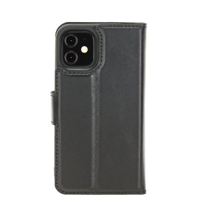 Bouletta Magnetische abnehmbare Brieftasche aus Leder mit RFID-Blocker für iPhone 12 Mini Rustic Black