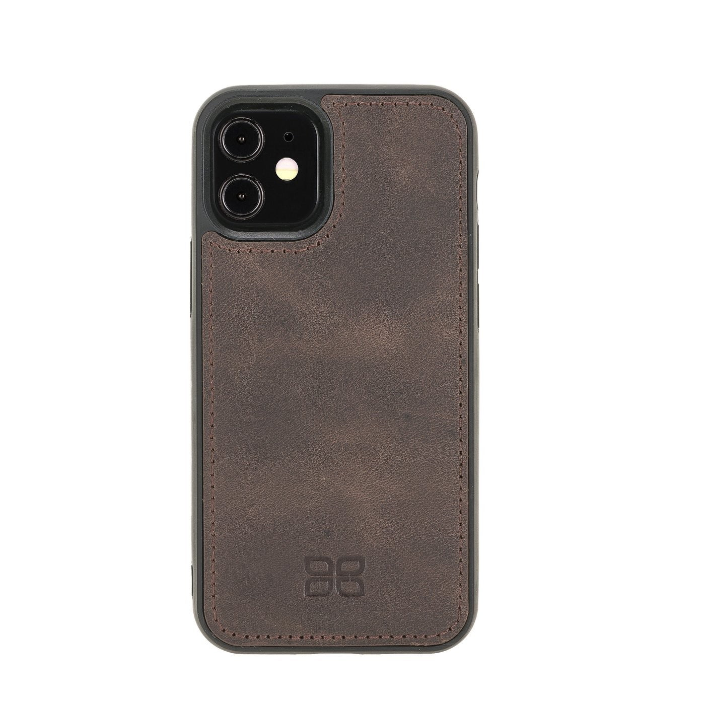 Bouletta Magnetische abnehmbare Handyhülle aus Leder mit RFID-Blocker für iPhone 12 Mini Tiguan Brown