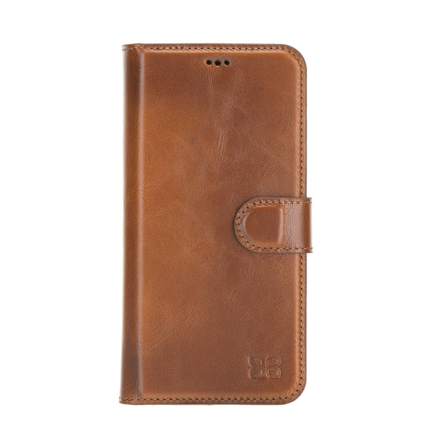 Bouletta Magnetische abnehmbare Handyhülle aus Leder mit RFID-Blocker für iPhone 12 Rustic Tan with Efekt