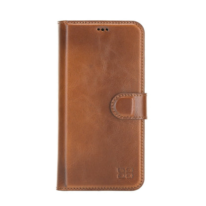 Bouletta Magnetische abnehmbare Handyhülle aus Leder mit RFID-Blocker für iPhone 12 Rustic Tan with Efekt