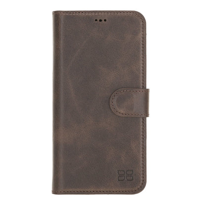 Bouletta Magnetische abnehmbare Handyhülle aus Leder mit RFID-Blocker für iPhone 12 Pro Max Tiguan Brown