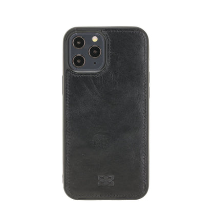 Bouletta Magnetische abnehmbare Handyhülle aus Leder mit RFID-Blocker für iPhone 12 Pro Max Rustic Black