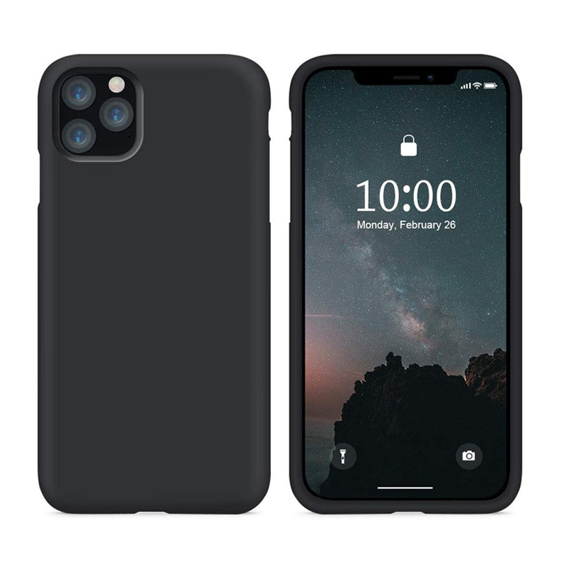 Cyoo - Premium Liquid Silikon iPhone 12 Pro - Schwarz - Cover Hülle Case