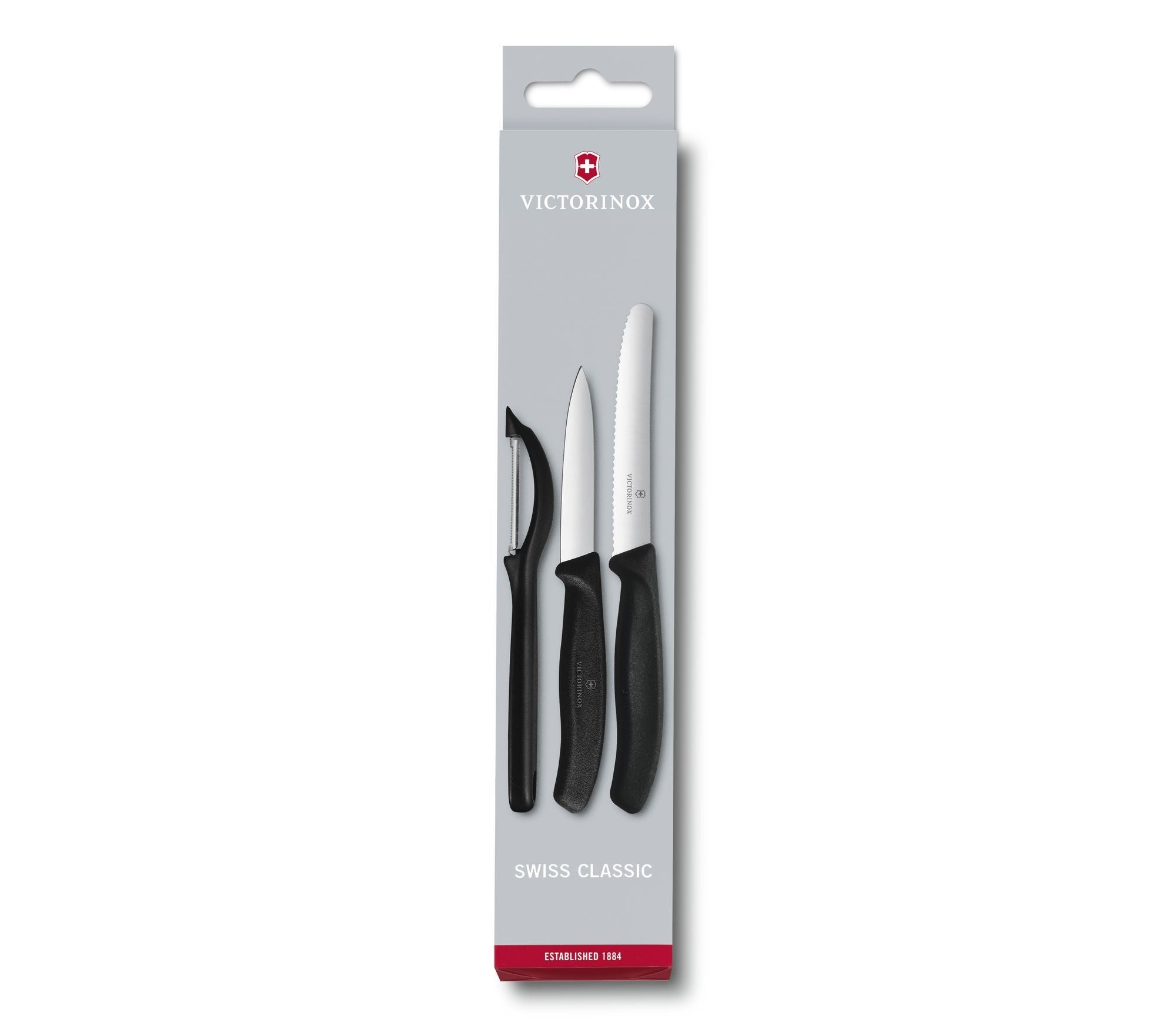 Swiss Classic Gemüsemesser-Set mit Schäler, 3-teilig Schwarz