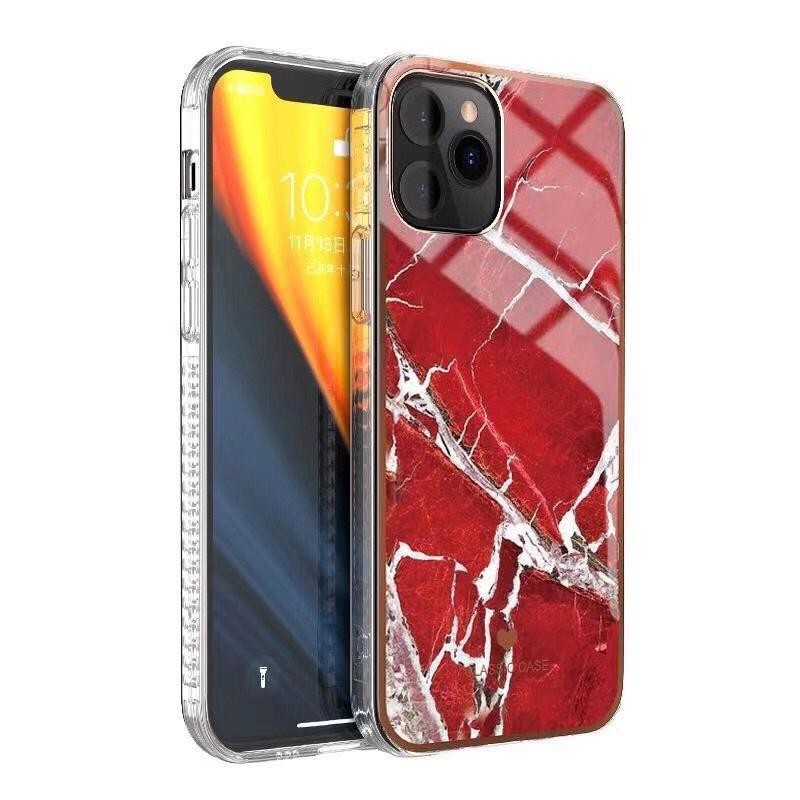 iPhone 12 Pro TPU Silikon Hülle Scarlet roter Marmor