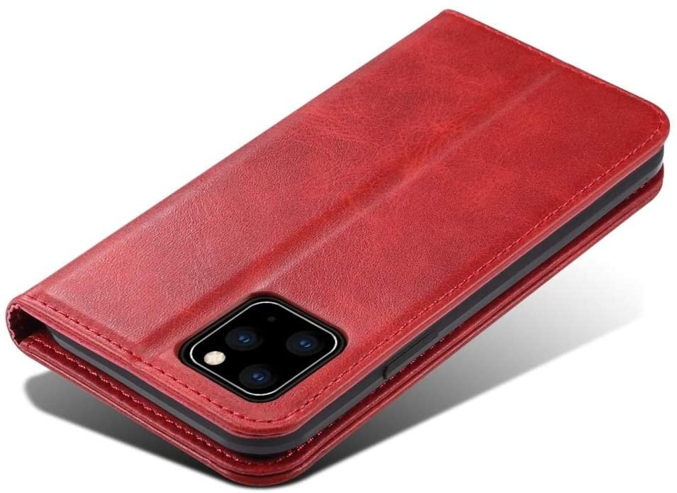 Suteni Leder Geldbörse Hülle Schwarz für iPhone 12 Pro