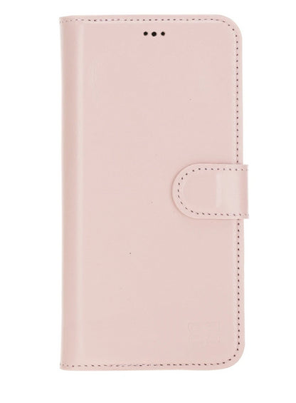 Bouletta Magnetische abnehmbare Handyhülle aus Leder mit RFID-Blocker für iPhone 12 Pro Nude Pink