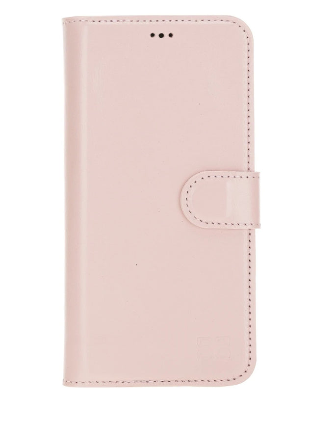 Bouletta Magnetische abnehmbare Handyhülle aus Leder mit RFID-Blocker für iPhone 12 Pro Nude Pink