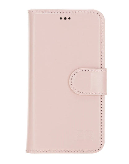 Bouletta Magnetische abnehmbare Handyhülle aus Leder mit RFID-Blocker für iPhone 12 Mini Nude Pink